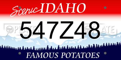 547Z48 Idaho License Plate