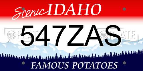 547ZAS Idaho License Plate