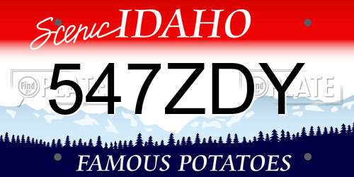 547ZDY Idaho License Plate