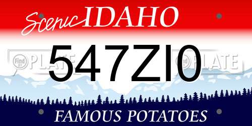 547ZI0 Idaho License Plate