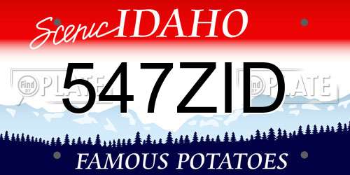 547ZID Idaho License Plate