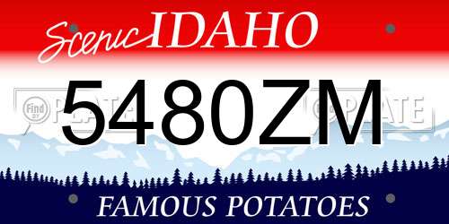 5480ZM Idaho License Plate