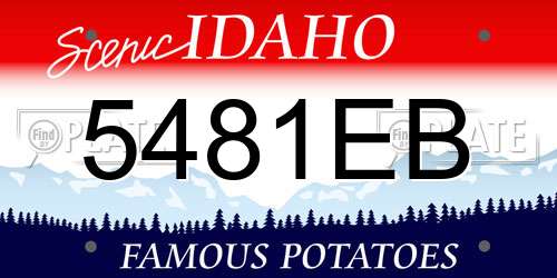 5481EB Idaho License Plate