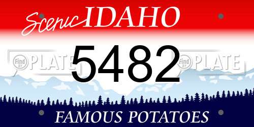 5482 Idaho License Plate
