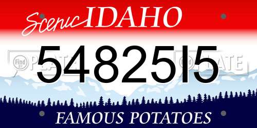 54825I5 Idaho License Plate