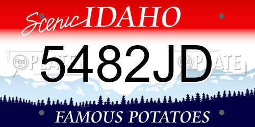 5482JD Idaho License Plate
