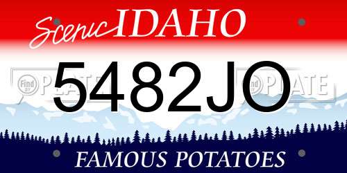 5482JO Idaho License Plate