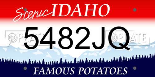 5482JQ Idaho License Plate