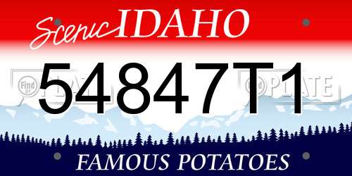 54847T1 Idaho License Plate