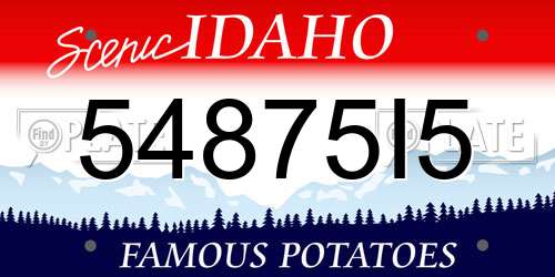 54875I5 Idaho License Plate