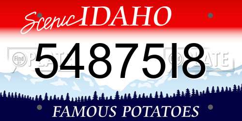 54875I8 Idaho License Plate