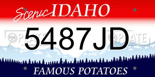 5487JD Idaho License Plate