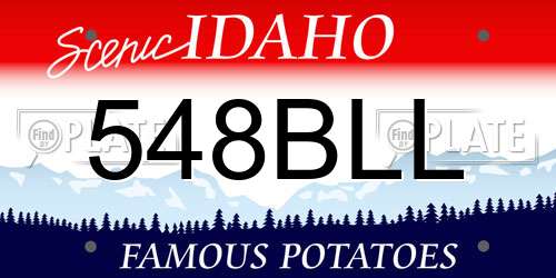 548BLL Idaho License Plate