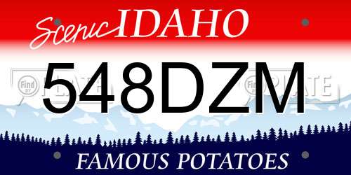 548DZM Idaho License Plate