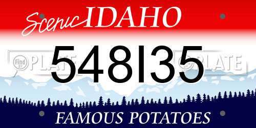 548I35 Idaho License Plate