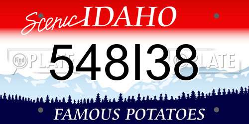548I38 Idaho License Plate