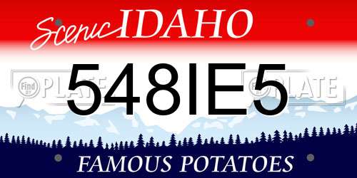 548IE5 Idaho License Plate