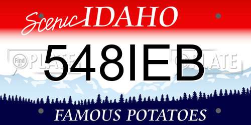 548IEB Idaho License Plate