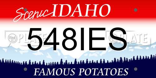 548IES Idaho License Plate