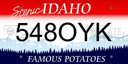548OYK Idaho License Plate