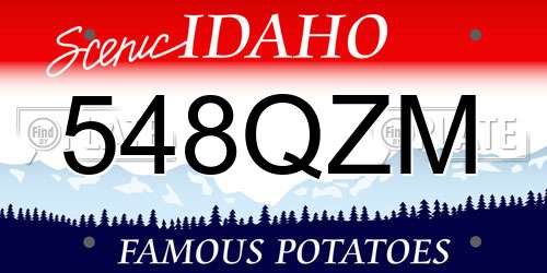 548QZM Idaho License Plate