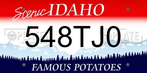 548TJ0 Idaho License Plate