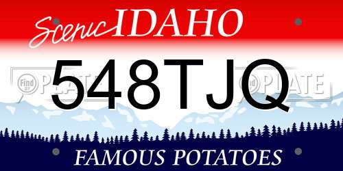 548TJQ Idaho License Plate