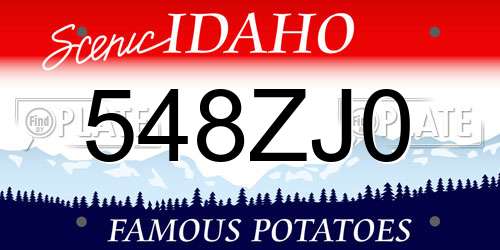 548ZJ0 Idaho License Plate