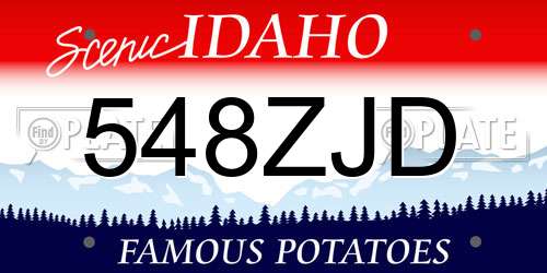 548ZJD Idaho License Plate