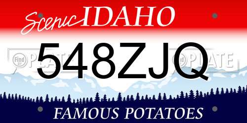 548ZJQ Idaho License Plate