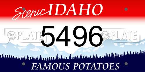 5496 Idaho License Plate