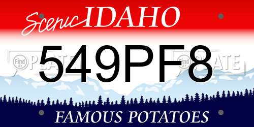549PF8 Idaho License Plate