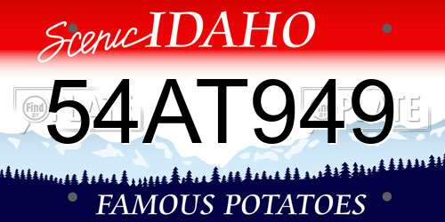 54AT949 Idaho License Plate