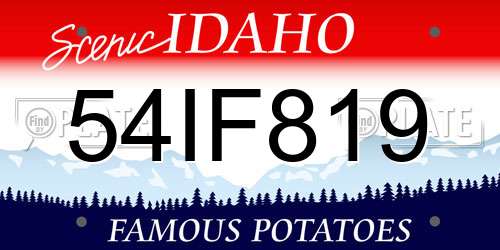 54IF819 Idaho License Plate