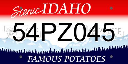 54PZ045 Idaho License Plate