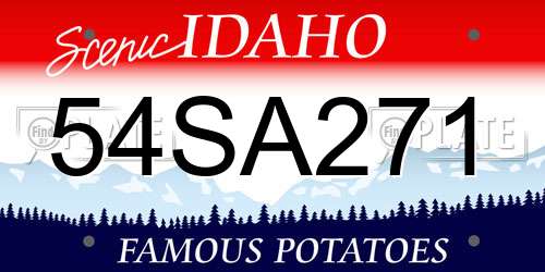 54SA271 Idaho License Plate