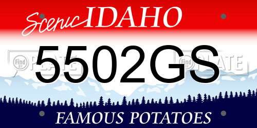 5502GS Idaho License Plate