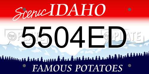 5504ED Idaho License Plate