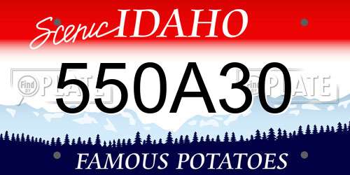 550A30 Idaho License Plate
