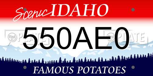 550AE0 Idaho License Plate