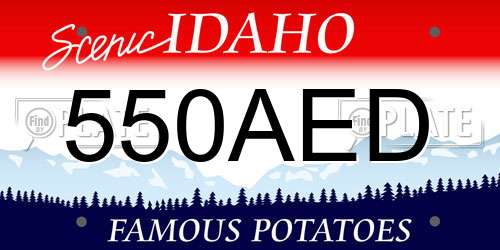 550AED Idaho License Plate