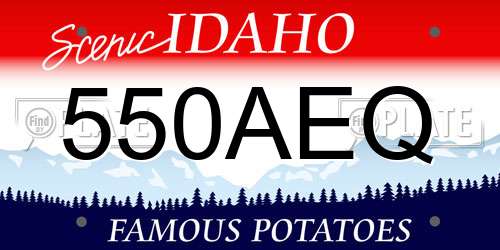 550AEQ Idaho License Plate