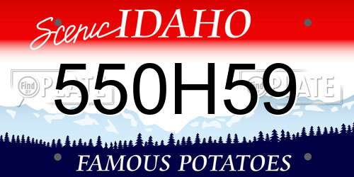 550H59 Idaho License Plate