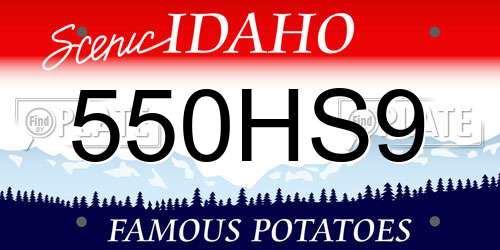 550HS9 Idaho License Plate