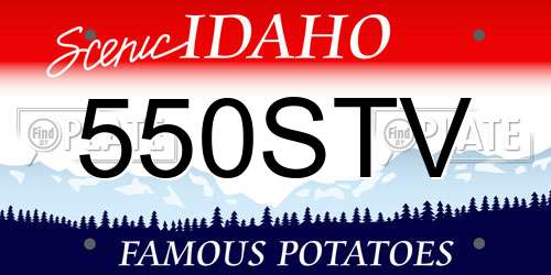 550STV Idaho License Plate