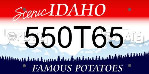 550T65 Idaho License Plate
