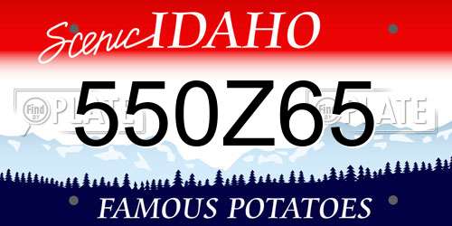 550Z65 Idaho License Plate