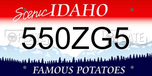 550ZG5 Idaho License Plate