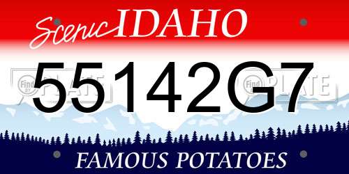 55142G7 Idaho License Plate
