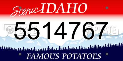 5514767 Idaho License Plate